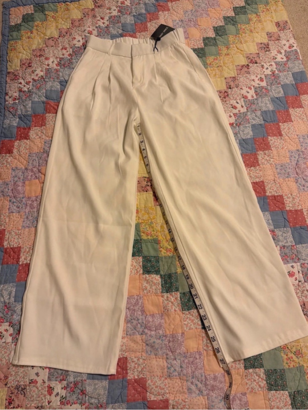 High-Waist Wide-Leg Women's Pants in white